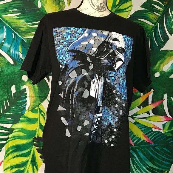 NWT Star Wars Darth Vader M Unisex Tee Black Blue Graphic Mosaic Multi Season - Picture 4 of 5